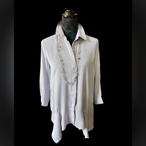 Simply Vera Vera Wang Pale Blue Pinstripe Button-Down Tunic
